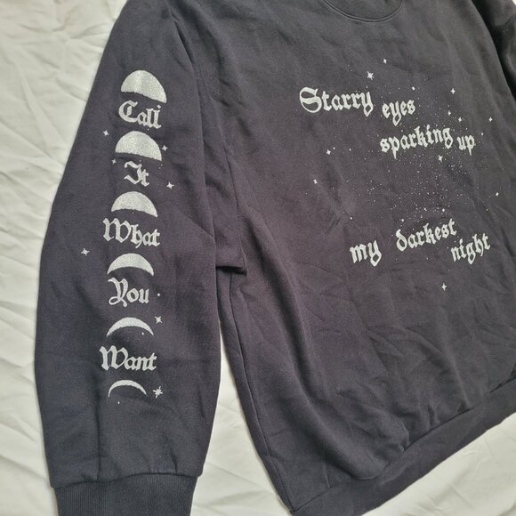 Taylor Swift Sweatshirt Crewneck Starry Eyes Sparking Up Darkest Night FLAW - Picture 5 of 12
